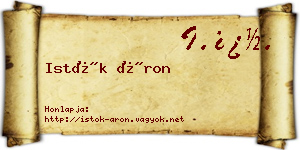 Istók Áron névjegykártya