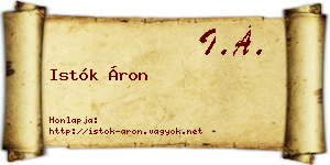Istók Áron névjegykártya